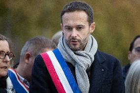 Marine Tondelier attends 13 november memorial at the Place de la Republique - Paris