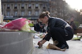 13 november memorial at the Place de la Republique - Paris