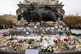 13 november memorial at the Place de la Republique - Paris