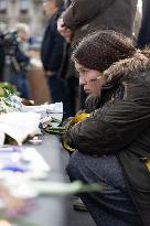 13 november memorial at the Place de la Republique - Paris