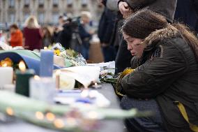 13 november memorial at the Place de la Republique - Paris