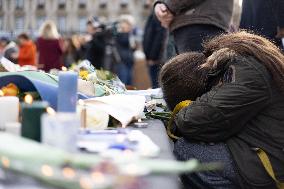 13 november memorial at the Place de la Republique - Paris