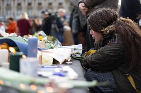 13 november memorial at the Place de la Republique - Paris
