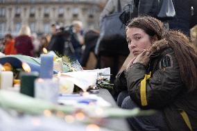 13 november memorial at the Place de la Republique - Paris