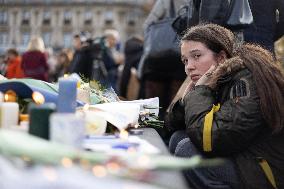 13 november memorial at the Place de la Republique - Paris