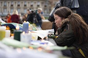 13 november memorial at the Place de la Republique - Paris