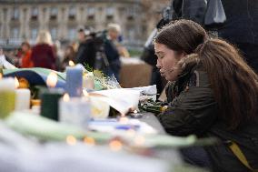 13 november memorial at the Place de la Republique - Paris