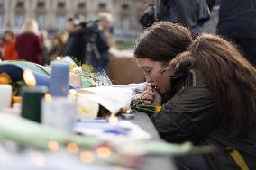 13 november memorial at the Place de la Republique - Paris