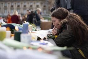 13 november memorial at the Place de la Republique - Paris
