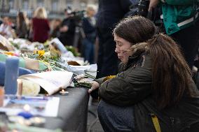 13 november memorial at the Place de la Republique - Paris