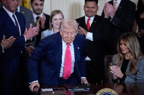 Donald Trump Signs Fostering the Future Executive Order - Washington