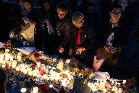 13 november memorial at the Place de la Republique - Paris