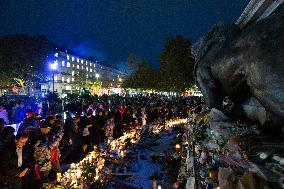 13 november memorial at the Place de la Republique - Paris