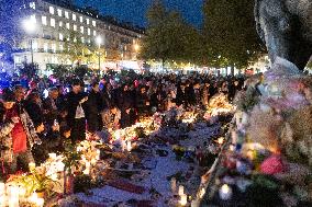 13 november memorial at the Place de la Republique - Paris