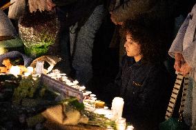 13 november memorial at the Place de la Republique - Paris