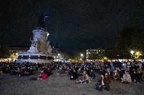 13 november memorial at the Place de la Republique - Paris