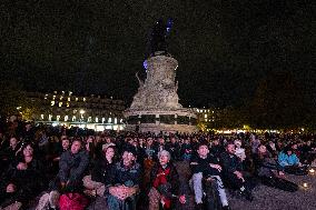 13 november memorial at the Place de la Republique - Paris