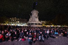 13 november memorial at the Place de la Republique - Paris