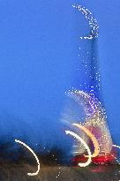 Eiffel Towers, Colors Of the French Flag For The Victims Of November 13th 2015 Terrorist Attacks. FC