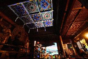 Special light-up at temple in northeastern Japan