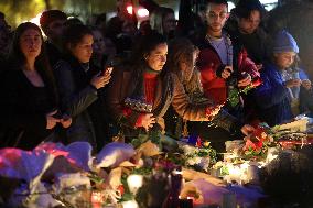 Tribute To Victims At Place De LA Republique - Paris