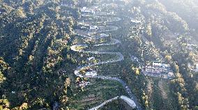 Winding Road in Enshi