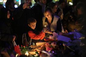 Tribute To Victims At Place De LA Republique - Paris