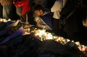 Tribute To Victims At Place De LA Republique - Paris