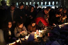 Tribute To Victims At Place De LA Republique - Paris