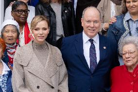 NO TABLOID - Monaco National Day Gifts Distribution at the Red Cross