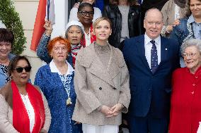 NO TABLOID - Monaco National Day Gifts Distribution at the Red Cross