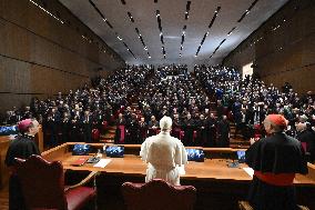 Pope Leo XIV At 2025-2026 Academic Year Opening Of The Aula Magna Of The Pontifical Lateran University - Rome