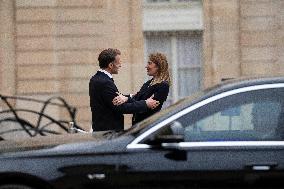 Emmanuel Macron and Roberta Metsola - Paris