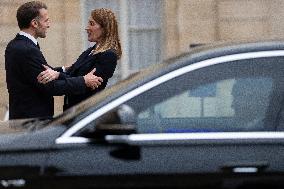 Emmanuel Macron and Roberta Metsola - Paris