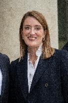 Emmanuel Macron and Roberta Metsola - Paris