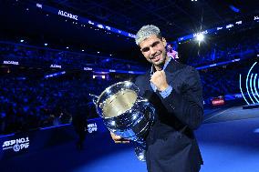 Carlos Alcaraz Wins ATP Year End No.1 Trophy - Turin
