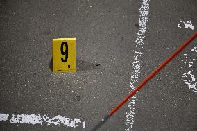 Illustrations Following Police Man Shooting Man Armed With Knife At Montparnasse Train Station - Paris