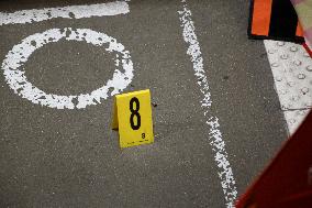 Illustrations Following Police Man Shooting Man Armed With Knife At Montparnasse Train Station - Paris