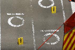 Illustrations Following Police Man Shooting Man Armed With Knife At Montparnasse Train Station - Paris