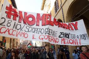 No Meloni Day demonstration - Bologna