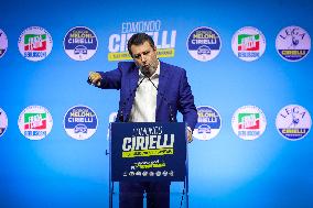 Campaign rally to support Campania regional candidate Edmondo Cirielli - Naples, Italy