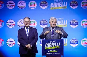 Campaign rally to support Campania regional candidate Edmondo Cirielli - Naples, Italy