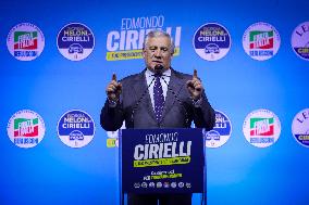 Campaign rally to support Campania regional candidate Edmondo Cirielli - Naples, Italy