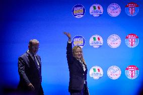 Campaign rally to support Campania regional candidate Edmondo Cirielli - Naples, Italy