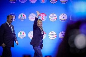 Campaign rally to support Campania regional candidate Edmondo Cirielli - Naples, Italy