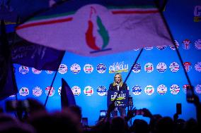 Campaign rally to support Campania regional candidate Edmondo Cirielli - Naples, Italy