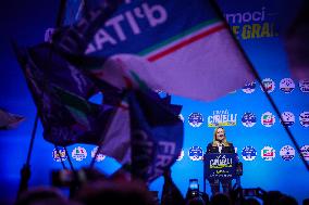 Campaign rally to support Campania regional candidate Edmondo Cirielli - Naples, Italy