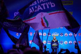 Campaign rally to support Campania regional candidate Edmondo Cirielli - Naples, Italy