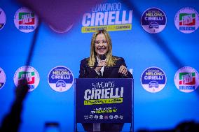 Campaign rally to support Campania regional candidate Edmondo Cirielli - Naples, Italy