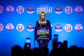 Campaign rally to support Campania regional candidate Edmondo Cirielli - Naples, Italy